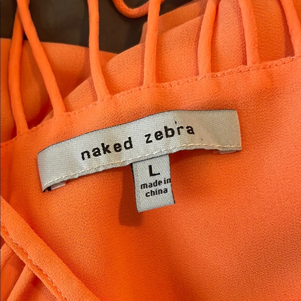 Naked Zebra Coral Halter Top - Picture 2 of 6